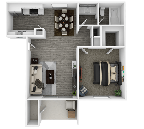 One Bedroom Medium Floor Plan at Spring Meadow Apartments, Glendale